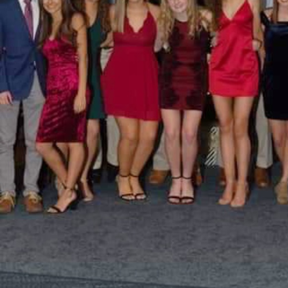 Red mini dress